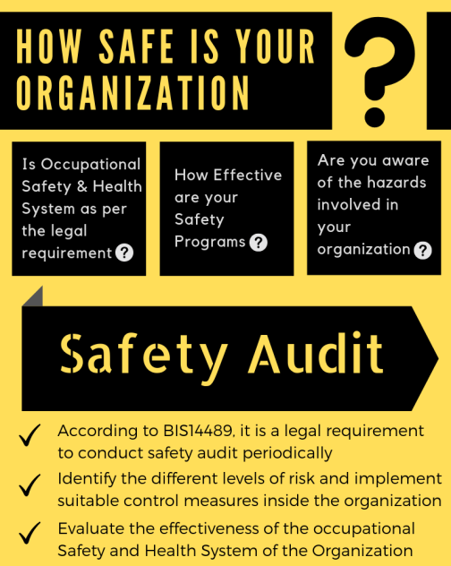 Infographic that showcases the main aspects of an EHS audit to assess the safety of organizations.